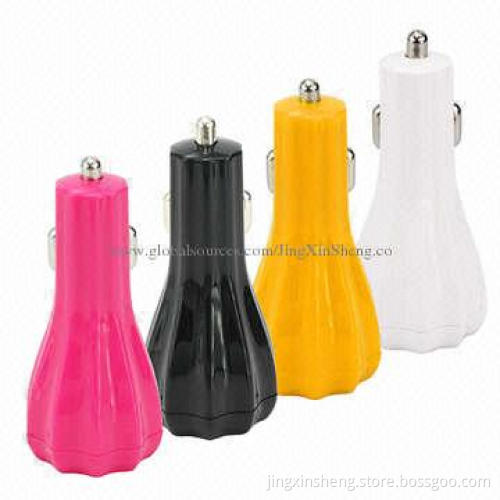 USB Car Charger for iPad Mini with Dual-USB Ports, 5V DC/2A Output, Made of ABS Material Shell
